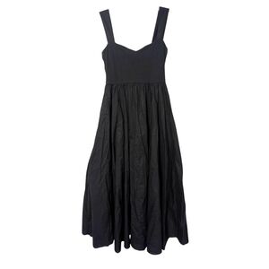 J.Crew Black Sweetheart Elegant Black Sleeveless Tank Flare Dress With Pockets S